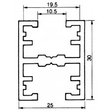 Befestigungsschiene 25x30mm Aluminium L=3m Almatec AN 25.3 Doppelprofil