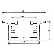 Apparateschiene Alu 35x15mm L=3m Almatec AN 35.1