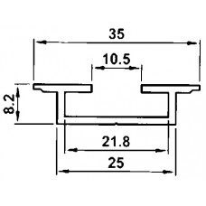 Profilschiene Aluminium, Almatec AN 35.8, Länge 3m