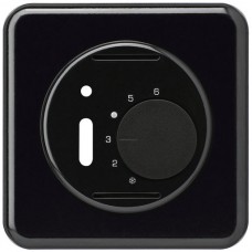 UP-Frontset basico,86x86mm, schwarz für Raumthermostat mit Schalter