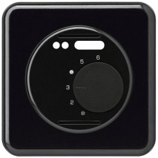 UP-Frontset basico,86x86mm, schwarz für Thermostat mit Schalter+Fühler