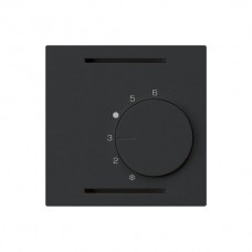 Raumthermostat, Hager kallysto, schwarz Einsatz,ohne Schalter,60x60mm