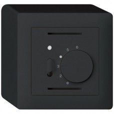 AP-Raumthermostat KALLYSTO schwarz mit Schalter