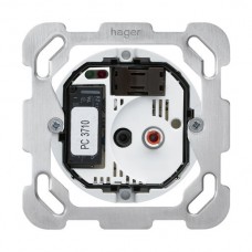 UP-Raumthermostat Hager, Einsatz mit Schalter für elektrische Fussbodenheizung mit LED und Fühler