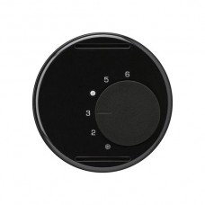 Raumthermostat, Hager basico,schwarz Einsatz,ohne Schalter,Ø58mm