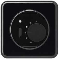 UP-Raumthermostat,schwarz basico,mit Schalter und LED,86x86