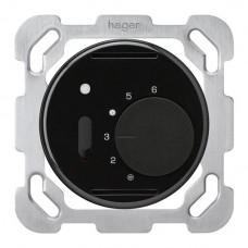 UP-Raumthermostat,schwarz basico,mit Schalter und LED