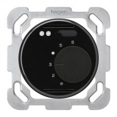 UP-Raumthermostat,schwarz basico,mit Schalter,LED,Fühler