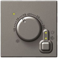 Raumthermostat 2M,Mosaic,magnesium 8A,5-30°,mit Schalter,45x45mm