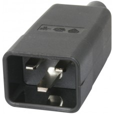 Apparatestecker C20 250V AC 16A schwarz