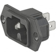 EB-Gerätestecker 3P T113 eckig horizontal schwarz