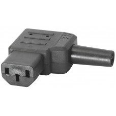 Gerätesteckdose Typ 113 abgewinkelt IEC320-C13 70°C schwarz