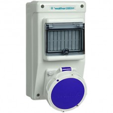 AP-Wandsteckdose CEEtyp 3L 16A IP44, 6h, mit Apparatekasten+DIN