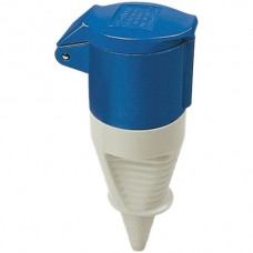 Kupplung CEE 16A 3P 6h 230V blau mit Kabelknickschutz
