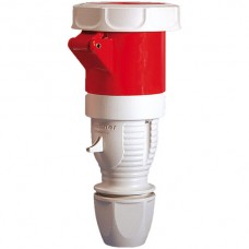 Kupplung CEE 5L 63A 6h rot mit Kabelverschraubung abschliessbar