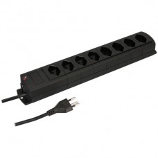 Steckdosenleiste MH 8×T13 3m schwarz Td 3×1mm²