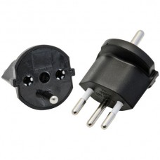 Fixadapter MH 3L 10A 230VAC Schuko/T12 CEE7/7-CH T12, schwarz