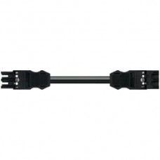 Verbindungsleitung WAGO 3×1.5mm² Buchse/Stecker 1m schwarz