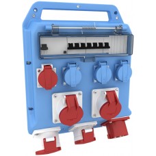 Stromverteiler Bals blau 3xT23 1xT25, 1× CEE 32A, 3xCEE 16A