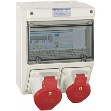 Stromverteiler Demelectric STV 904-K aus Kunststoff,1×16A 5P 400V,1×32A 5P 400V