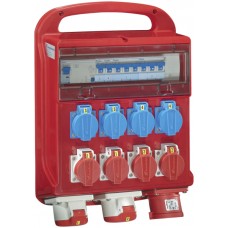 KS-Stromverteiler rot 2xCEE 16A 5P 4xT25, 4xT23 IP44, Typ714