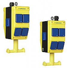Hänge-Stromverteiler gelb/schwarz IP44 Demelectric Typ 947