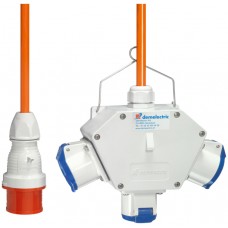 Kreuzverteiler Demelectric HG840 3×CEE 16/3 Stecker 1xCEE16/5 1,5m