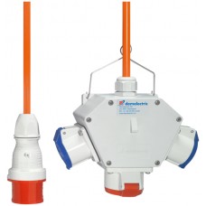 Kreuzverteiler Demelectric HG840 2×CEE 16/3 Stecker 1xCEE16/5 1,5m
