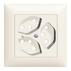 UP-Frontset 3xT13 EDIZIOdue colore 88x88mm mit Frontlinse