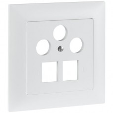 UP-Frontset R&M MM SAT 2xRJ45 3xKoax 88x88mm weiss