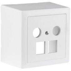 AP-Multimediadose R&M 2×RJ45 2×Koax 78×78mm weiss