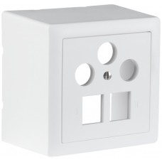AP-Multimediadose R&M SAT 2×RJ45 3×Koax 78×78mm weiss