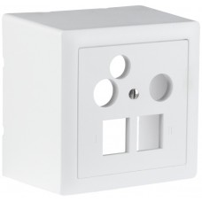 AP-Multimediadose R&M MiniDat 2×RJ45 3×Koax 78×78mm weiss