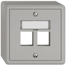 AP-Abdeckset EDIZIO.liv Keystone SNAPFIX gerade 2xRJ45 hellgrau