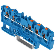 Durchgangs-Reihenklemme WAGO TOPJOB S 1.5mm² 24A Push-in 5×1 TH35 blau - Pack à 20 Stück