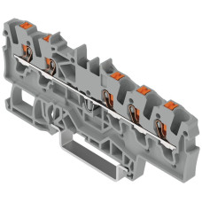Durchgangs-Reihenklemme WAGO TOPJOB S 1.5mm² 24A Push-in 5×1 TH35 grau - Pack à 20 Stück
