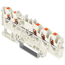 Durchgangs-Reihenklemme WAGO TOPJOB S 1.5mm² 24A Push-in 5×1 TH35 lichtgrau - Pack à 20 Stück