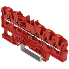 Durchgangs-Reihenklemme WAGO TOPJOB S 1.5mm² 24A Push-in 5×1 TH35 rot - Pack à 20 Stück