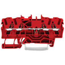 Durchgangs-Reihenklemme WAGO TOPJOB S 2.5mm² 24A 800V Push-in 4×1 TH35 rot - Pack à 100 Stück