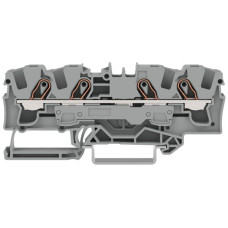 Durchgangs-Reihenklemme WAGO TOPJOB S 6mm² 41A 800V Push-in 4x1 TH35 grau - 25 Stück