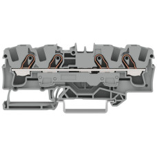 Durchgangs-Reihenklemme WAGO TOPJOB S 6mm² 41A 800V Push-in 4x1 TH35 grau/gelb - 25 Stück
