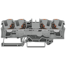 Durchgangs-Reihenklemme WAGO TOPJOB S 6mm² 41A 800V Push-in 4x1 TH35 grau/gelb - 25 Stück