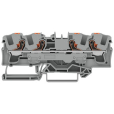 Durchgangs-Reihenklemme WAGO TOPJOB S 6mm² 41A 800V Push-in 4x1 TH35 orange - 25 Stück