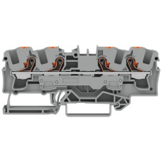 Durchgangs-Reihenklemme WAGO TOPJOB S 6mm² 41A 800V Push-in 4x1 TH35 schwarz - 25 Stück