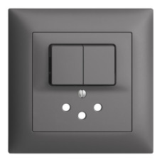 UP-Frontset EDIZIOdue dunkelgrau 88x88mm T12 mit Shutter