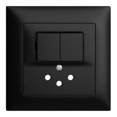 UP-Frontset EDIZIOdue schwarz 88x88mm T12 mit Shutter