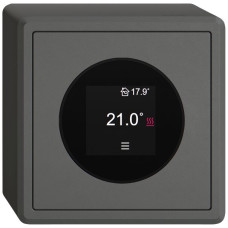 AP-Raumthermostat EDIZIO.liv SNAPFIX 230VAC 2A 4-30°C 74x74mm dunkelgrau