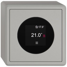 AP-Raumthermostat EDIZIO.liv SNAPFIX 230VAC 2A 4-30°C 74x74mm hellgrau