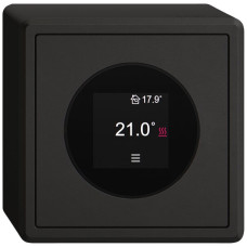 AP-Raumthermostat EDIZIO.liv SNAPFIX 230VAC 2A 4-30°C 74x74mm schwarz