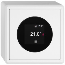 AP-Raumthermostat EDIZIO.liv SNAPFIX 230VAC 2A 4-30°C 74x74mm weiss